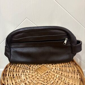 Vintage Men’s Leather Toiletry Dopp Kit Grooming Bag | Minimal Classic
